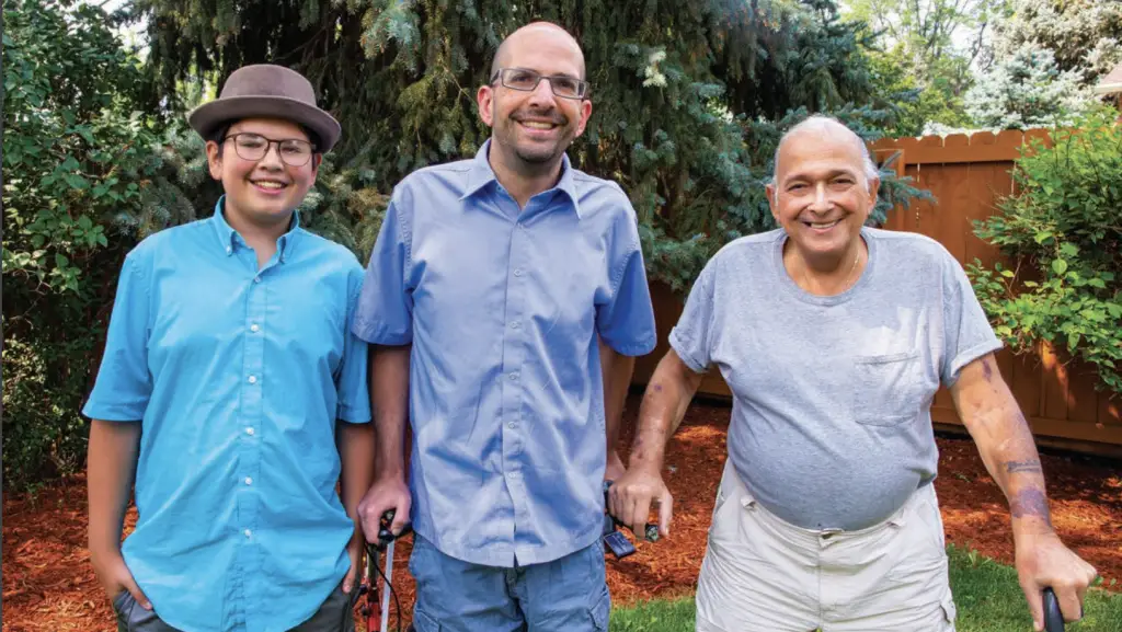 Dominick LaCavalla, far right, with his grandson Jacob and son, Dominick III, during his visit in Denver